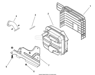 Part Location Diagram of 103297GS Briggs and Stratton Bracket, muffler